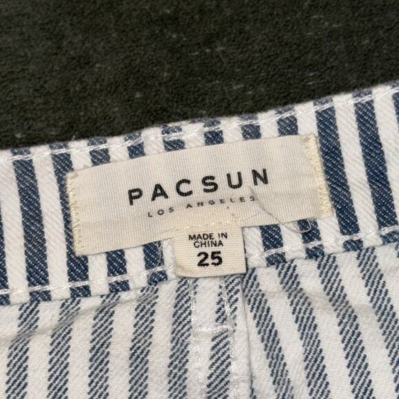 Pacsun Women's Striped Blue Navy And White Mini Skirt Size 25 Twee Preppy Casual - Picture 3 of 6